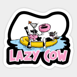 Lazy Cow Cute Cow Animal Lover Sticker